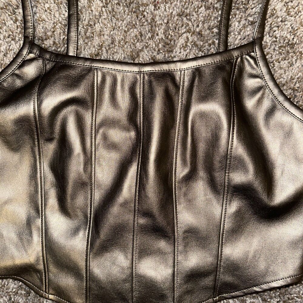 Kirious Metallic Bronze Crop Cami Top - Picture 2 of 5